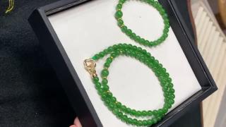 和田玉碧玉首饰套装精品6厘 项链➕手链
